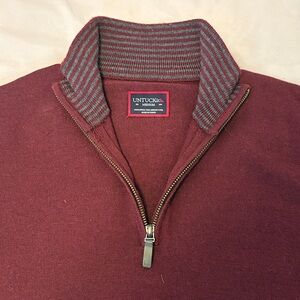 UNTUCKit Men's Maroon Zip-Up Sweater